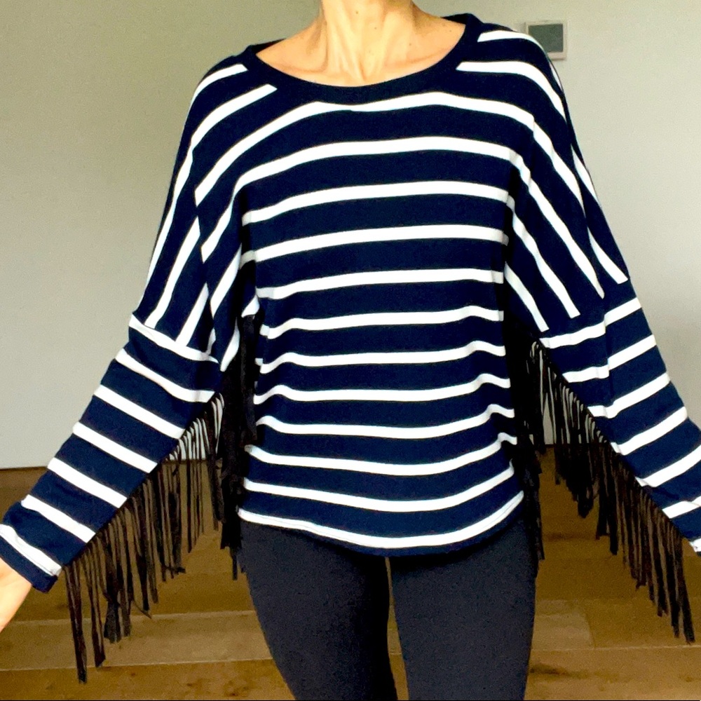 Fringed striped shirt